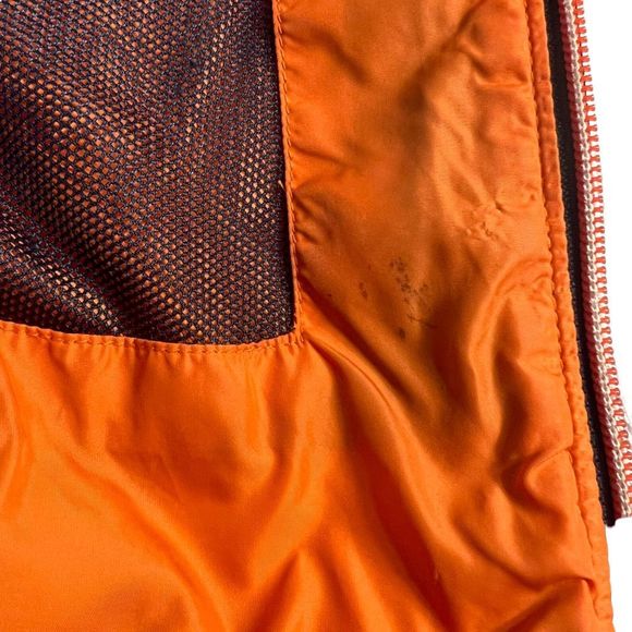 Lands’ End Boy’s Puffer Jacket Boy’s Size Large 6X / 7 Dark Blue Orange Full Zip - Picture 6 of 13